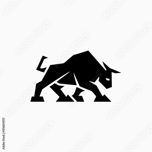 angry bull logo geometric 