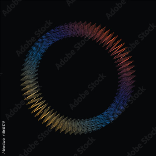abstract geometric ring vector neon colorful design template