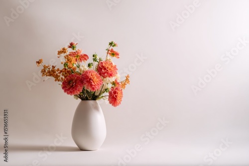 Wallpaper Mural minimalist image showcasing elegantly arranged bouquet of vibrant flowers in simple vase Torontodigital.ca