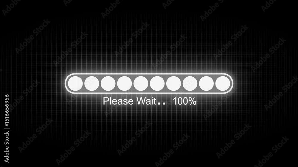 HUD Style Loading Progress Animation, Digital Progress Bar Loading ...