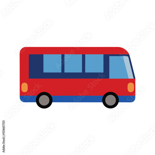 red bus isolated on white
