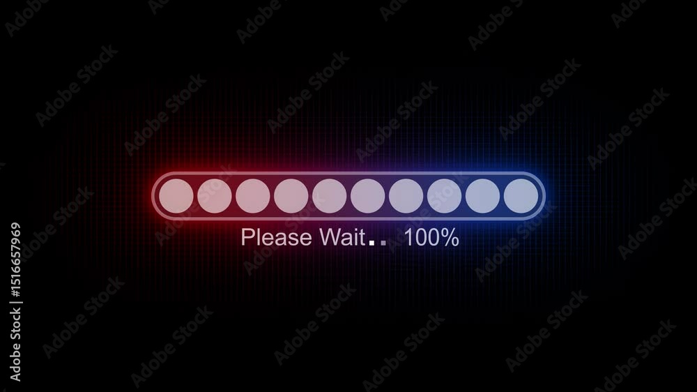 HUD Style Loading Progress Animation, Digital Progress Bar Loading ...