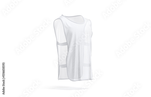 Blank white football team practice vest with straps mockup, isolated