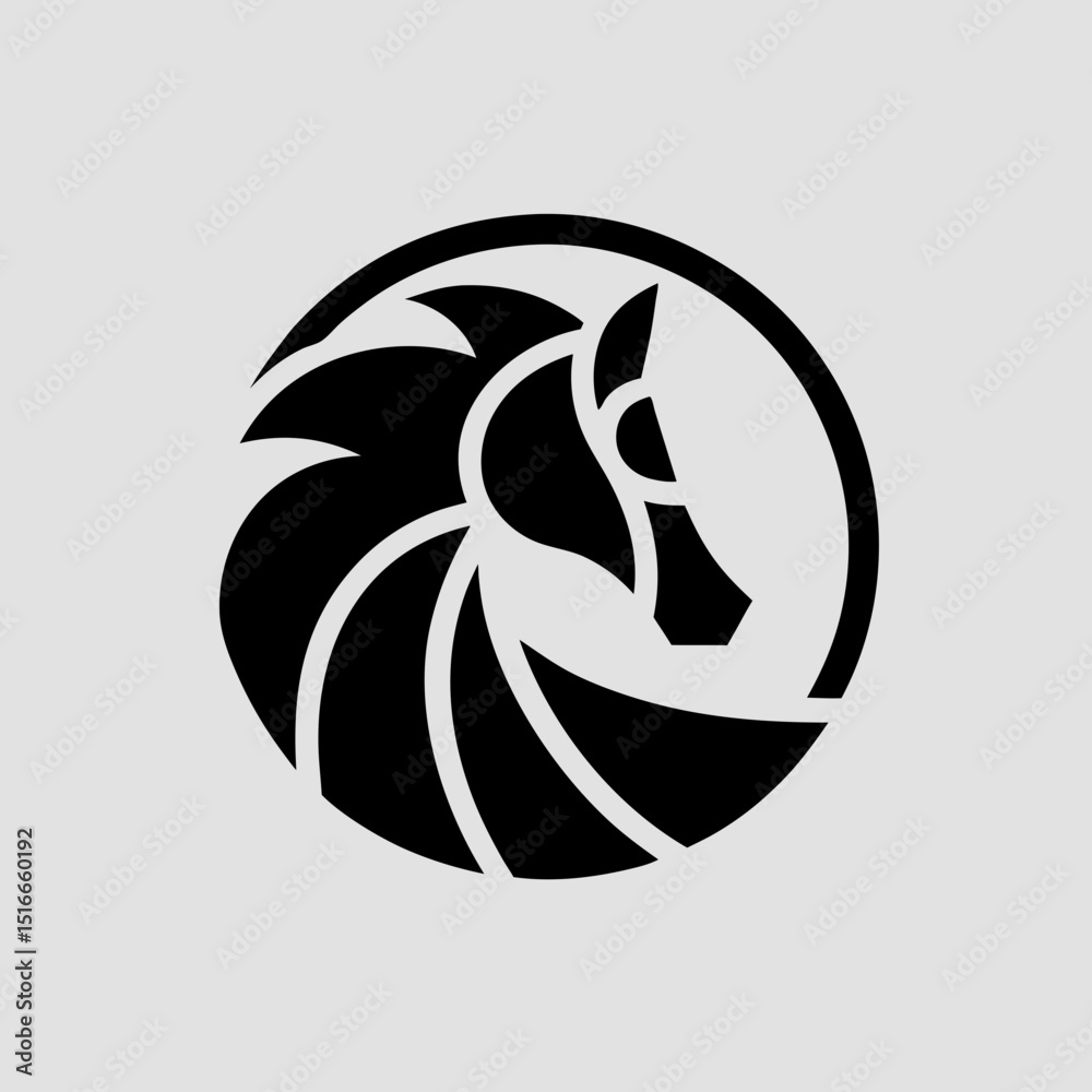 Fototapeta premium Vintage style horse logo rugged texture vector illustration