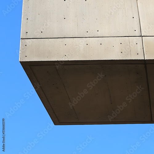 Architectural Detail of a Minimalist Concrete Building with Clean Geometric Lines