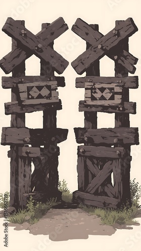 Wooden Gate in a Clearing