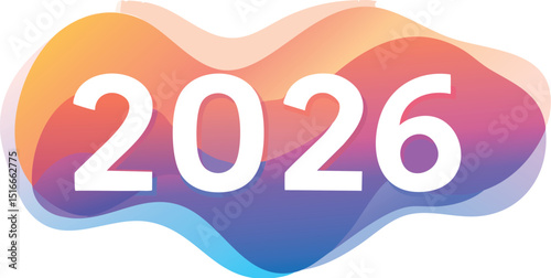2026 numbers with bright paint splashes and brush strokes. Energetic, modern, and perfect for creative New Year’s materials.