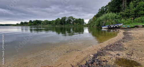 Fotografie opatovicky pond arge historic fishpond located near the town of Třeboň in southern Czechia