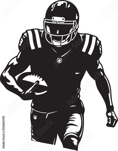 American football player silhouette vector.