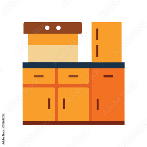 Kitchen Cabinet Illustration – with white background
