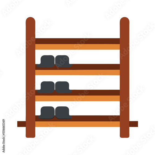 Wooden Shoe Rack – with white background
