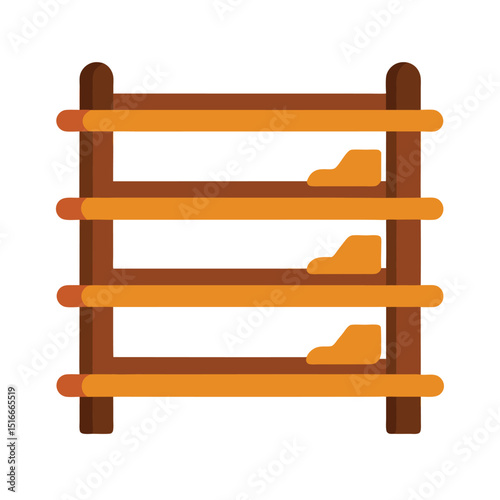 Wooden Shoe Rack – with white background
