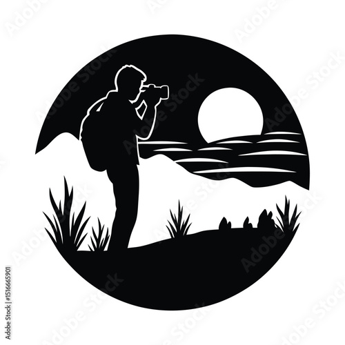 sunset photoshoot vector silhouette