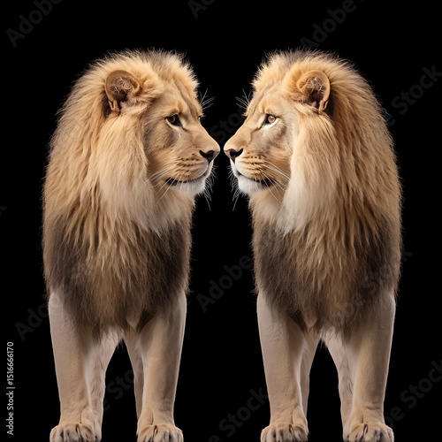 Two Lions Face to Face