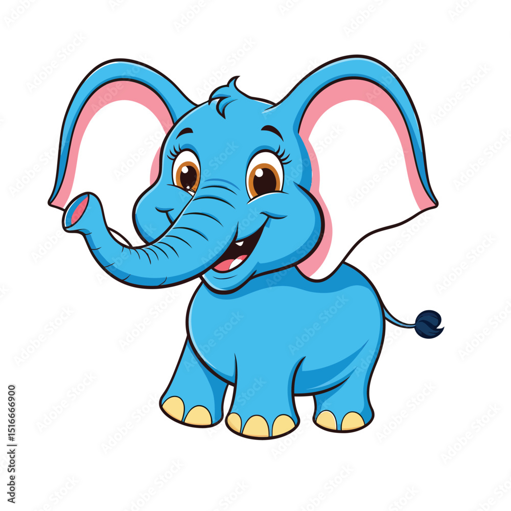 Obraz premium Adorable Colorful Elephant Icon Illustrations