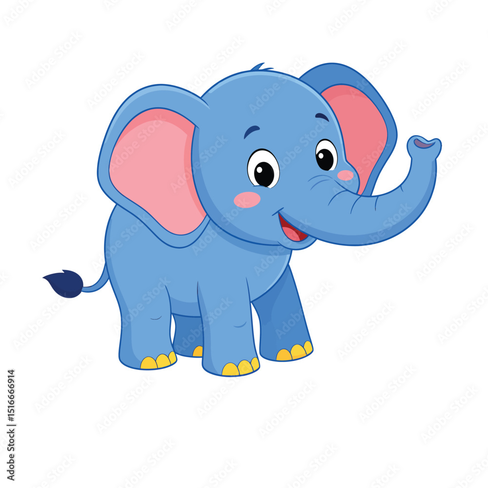 Obraz premium Adorable Colorful Elephant Icon Illustrations