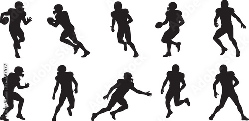 Wallpaper Mural American football player silhouette vector. Torontodigital.ca