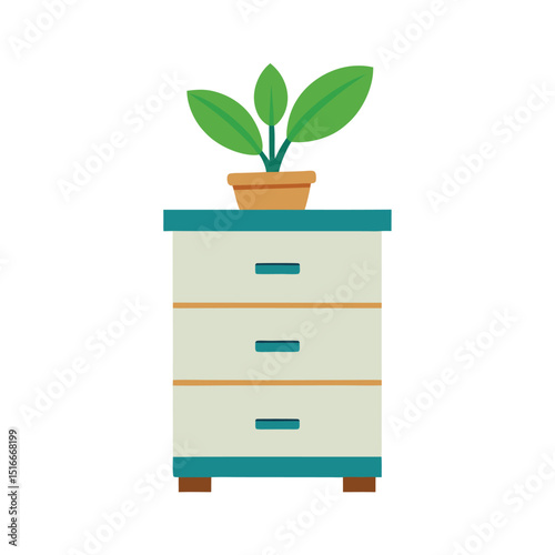 wooden cabinet isolated on white