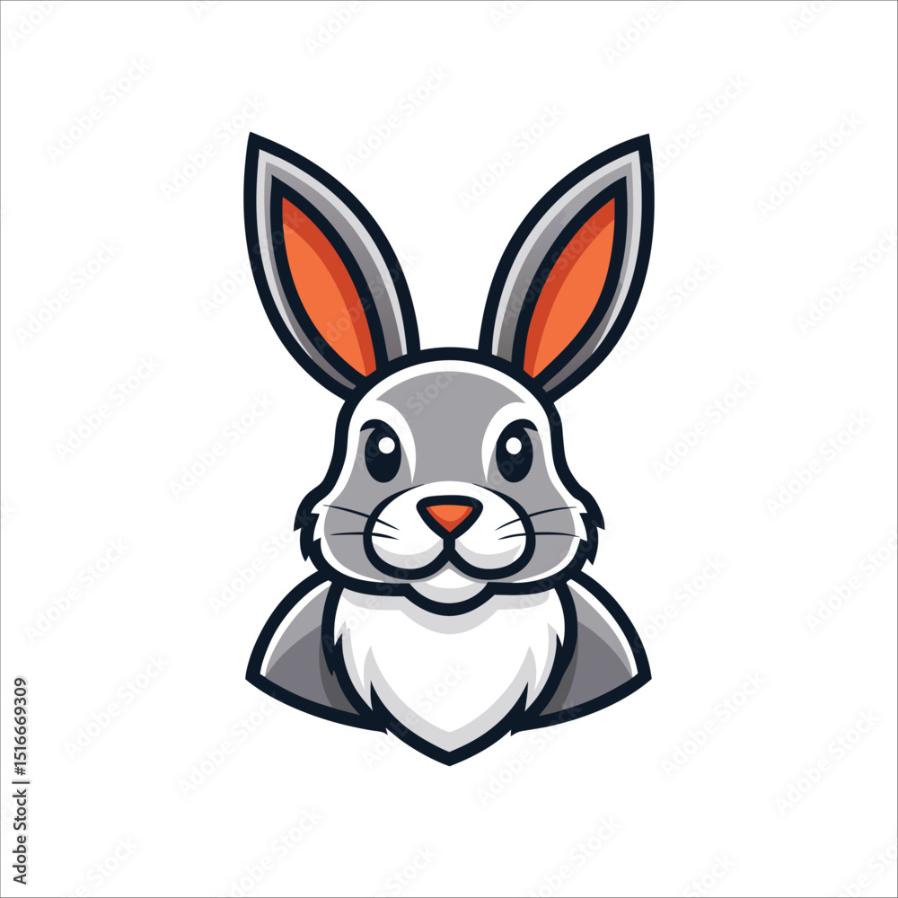 Fototapeta premium Rabbit icon vector illustration isolated on white background