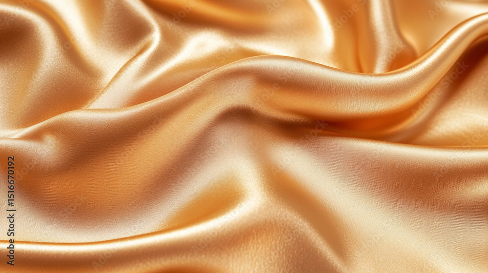 Fototapeta premium Flowing, golden, silky waves with a glossy, smooth, and textured surface, evoking luxury and elegance.