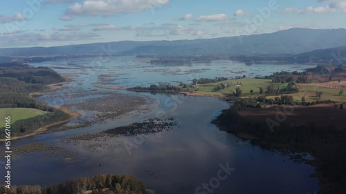 Expansive Wetlands and Agricultural Land in Southern Chile – Aerial View