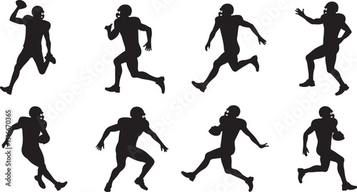 Wallpaper Mural American football player silhouette vector. Torontodigital.ca