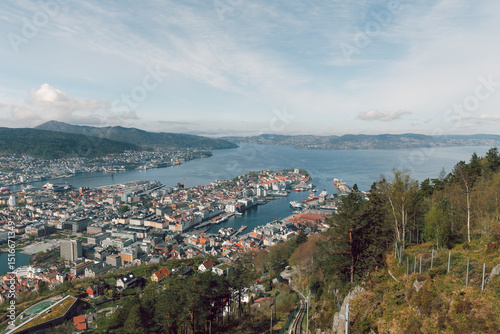 View of Bergen, Norway from Mount Floyen photo