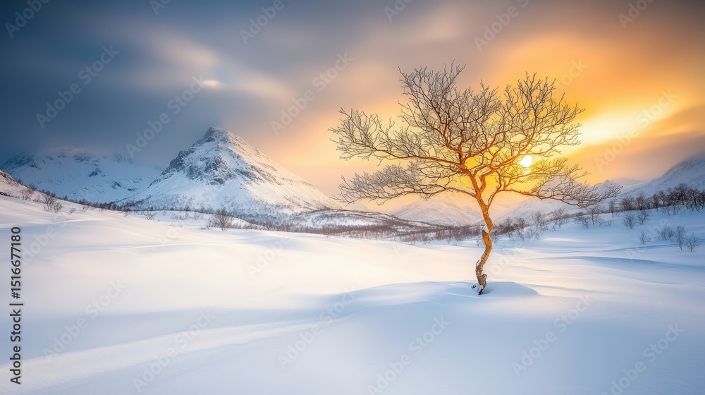 Obraz premium the snow covered landscape glistened under the gentle illumination of the full moon, casting an ethereal silver glow over the rugged terrain of the mountains
