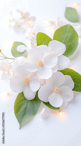 White Flowers, Lights, Still Life