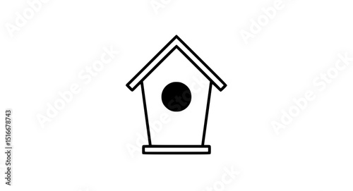 A birdhouse with a hole in the front