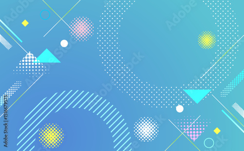 ビジネス　ポップな幾何学背景イラスト
