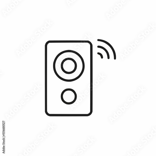 Outlined doorbell with camera lens — video doorbell system.