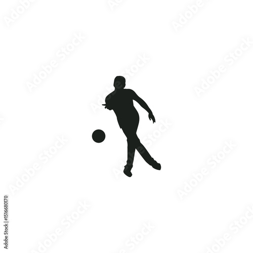 Silhouette of soccer player kicking ball sports illustration vector design