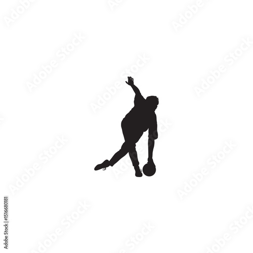 Silhouette of a bowler preparing to release the ball during a game