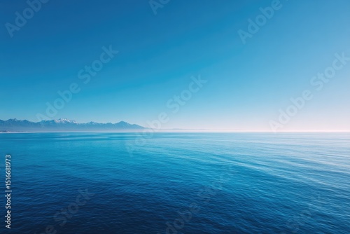 Wallpaper Mural vast horizon over tranquil sea under clear sky highlighting nature simplicity Torontodigital.ca