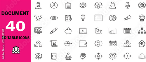 "A Collection of Clear and Easy-to-Understand Icons Representing Documents, Files, Folders, and Paperwork for Better Organization, Navigation, and Visual Communication"