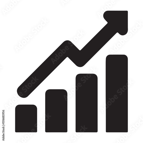 Graph, chart, growth, arrow, finance, data, financial, icon, 