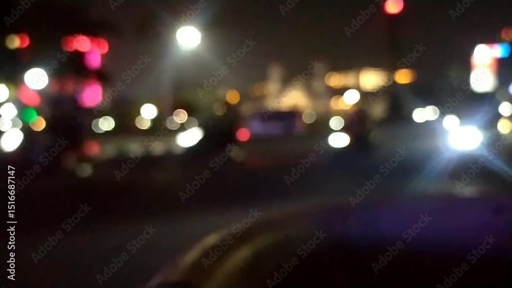 slow motion night traffic