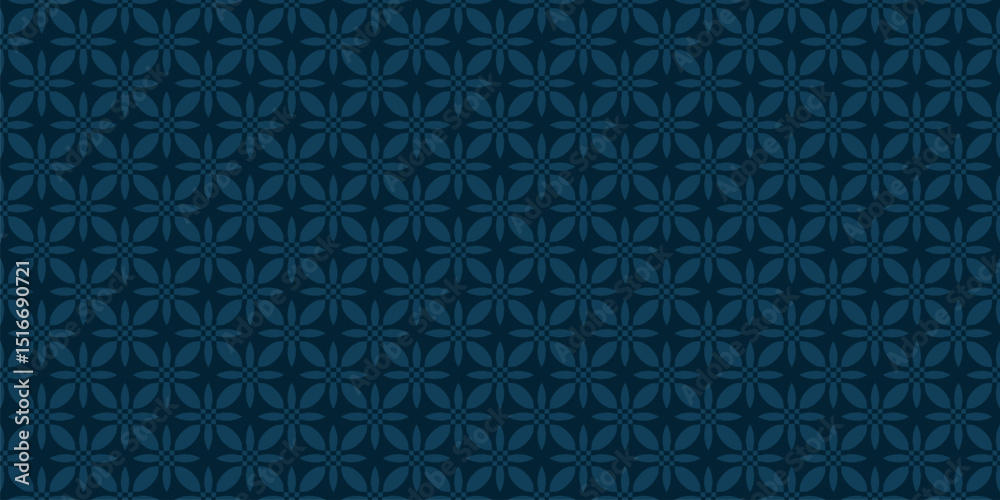 Vector seamless pattern in oriental style. Simple dark blue geometric floral ornament. Abstract subtle background. Elegant texture with small flower shapes, tiles. Repeating geo design for textile Vector seamless pattern in oriental style. Simple dark blue geometric floral ornament. Abstract subtle background. Elegant texture with small flower shapes, tiles. Repeating geo design for textile
