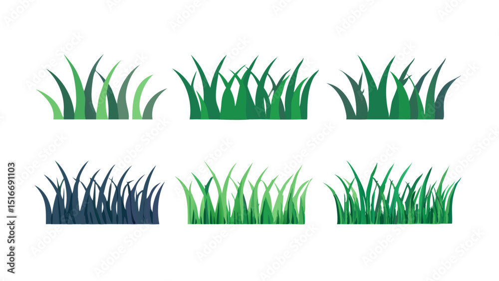 Fototapeta premium set of green grass