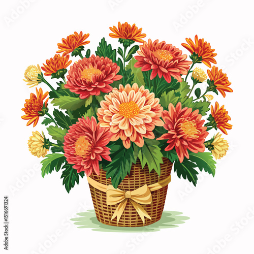 bouquet of flowers in basket