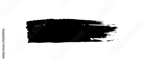 Brush strokes black silhouette in grunge texturesstyle. Irregular shapes and rough edges design element print for t-shirt or website.Paint stroke trace.Frame.Banner.Background.Stylish.On white 