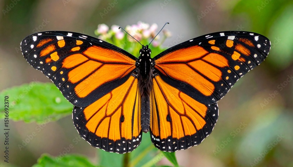 Naklejka premium vibrant monarch butterfly with striking orange and black wings showcasing nature s beauty and elegance