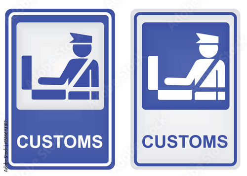 Customs control sign. vector illustration