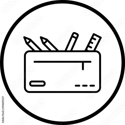 Pencil Case line icon style