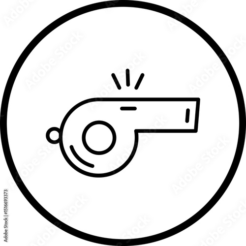 Whistle line icon style