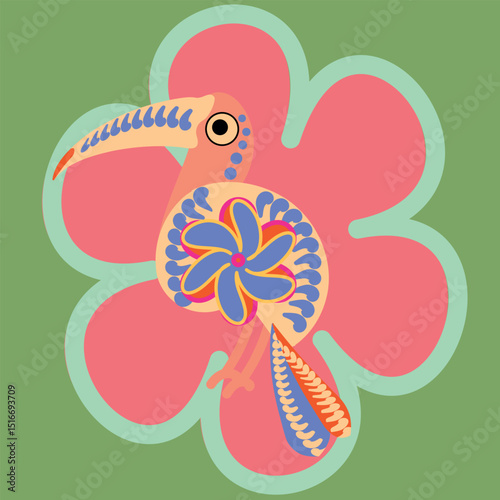stylized bird decorative elements