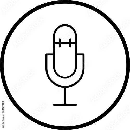Microphone line icon style
