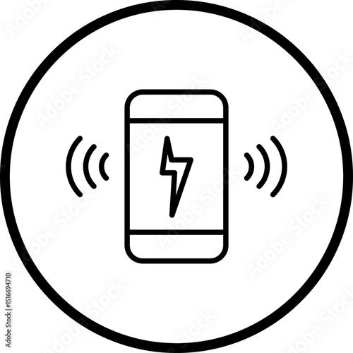 Wireless Charging line icon style