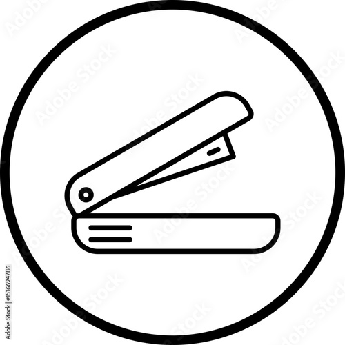 Stapler line icon style